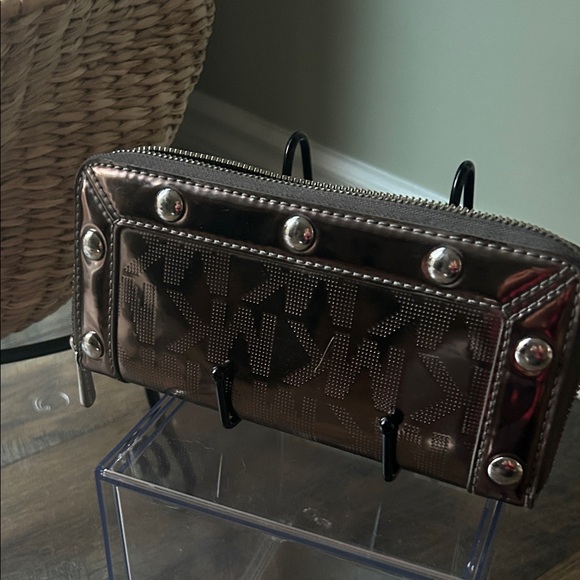 Michael Kors Metallic Brown Wallet with Stud Accents. EUC NO CALLOUTS - Picture 1 of 9
